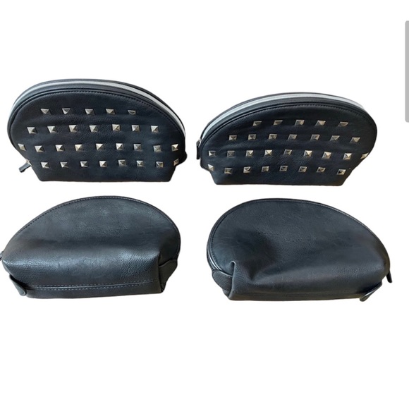 Handbags - Wyatt Set of 4 Travel Pouches Faux Leather Silver Studs